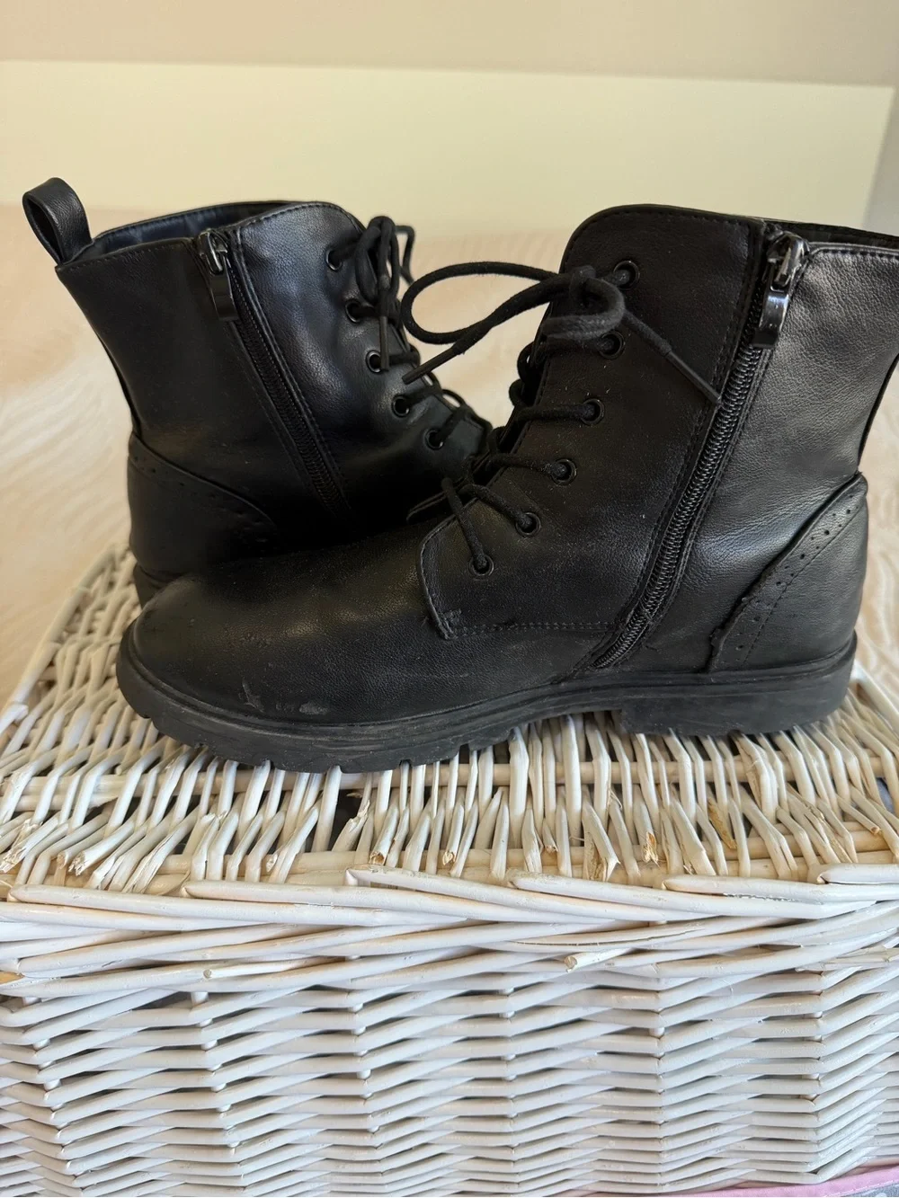 Dream Pairs Black Lace-Up Combat Boots